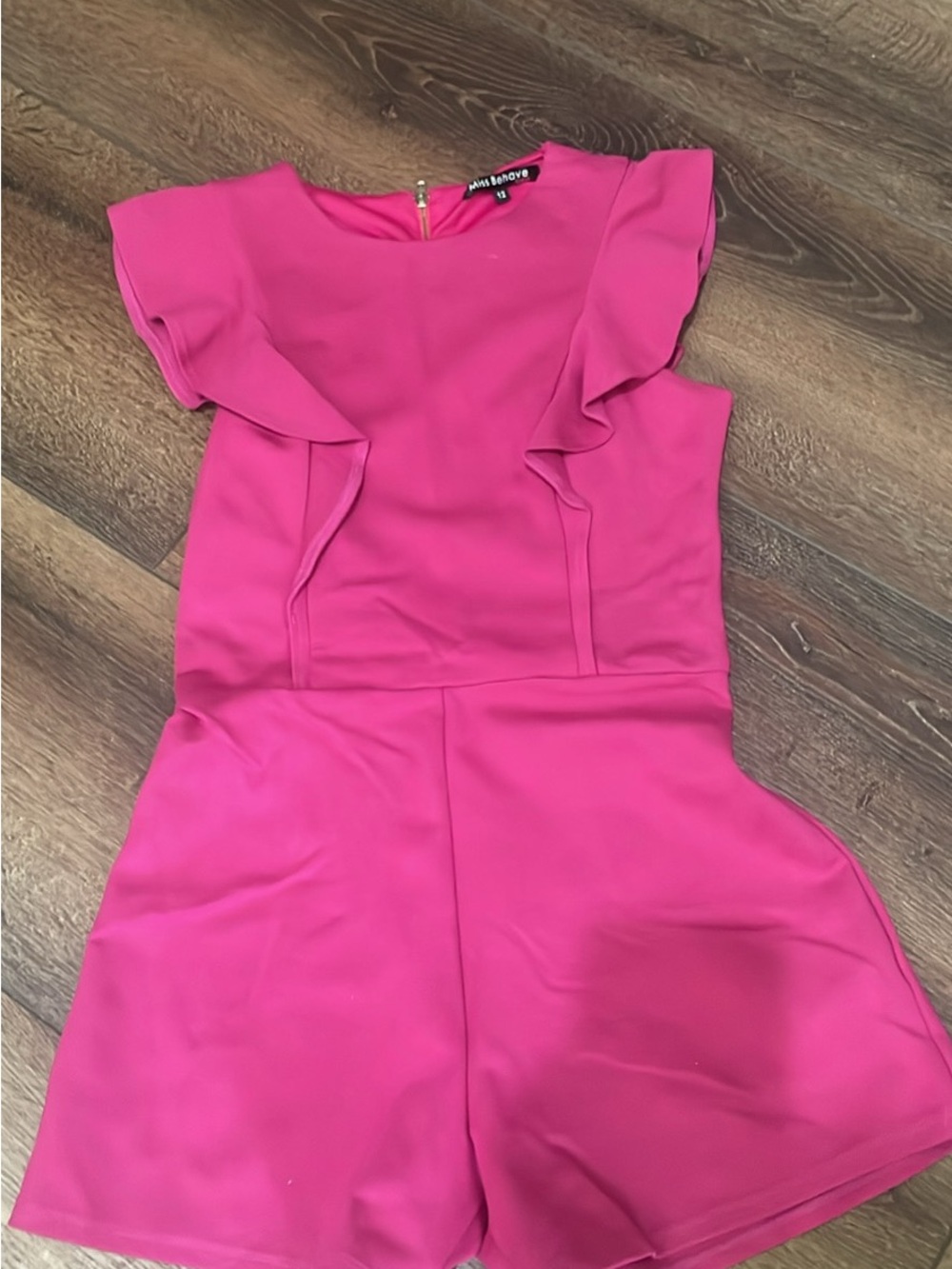 Bright Pink Ruffle Sleeve Romper